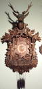 Awesome large black forest cuckoo clock with music box, deer, trees, acorns 36" tall