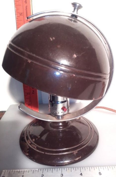 Cool mid-century modern space age adjustable small table lamp Brown and Chrome (1 of 8)