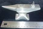 Great vintage nickel or Chrome plated Jewelers anvil 1 LB 5" x 1" x 2" high w/ removable tool