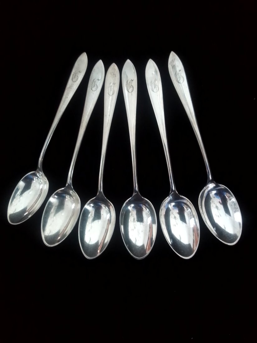 6 Victorian Sterling teaspoons, lion Hallmark, Christofle? Clark Sawyer co. 3.035 troy ounces: 6 Victorian Sterling teaspoons, lion Hallmark, Christofle? Clark Sawyer co. 3.035 troy ounces. I tried hard to figure out this Hallmark in which is a lion with what looks to be an ass next to the stan