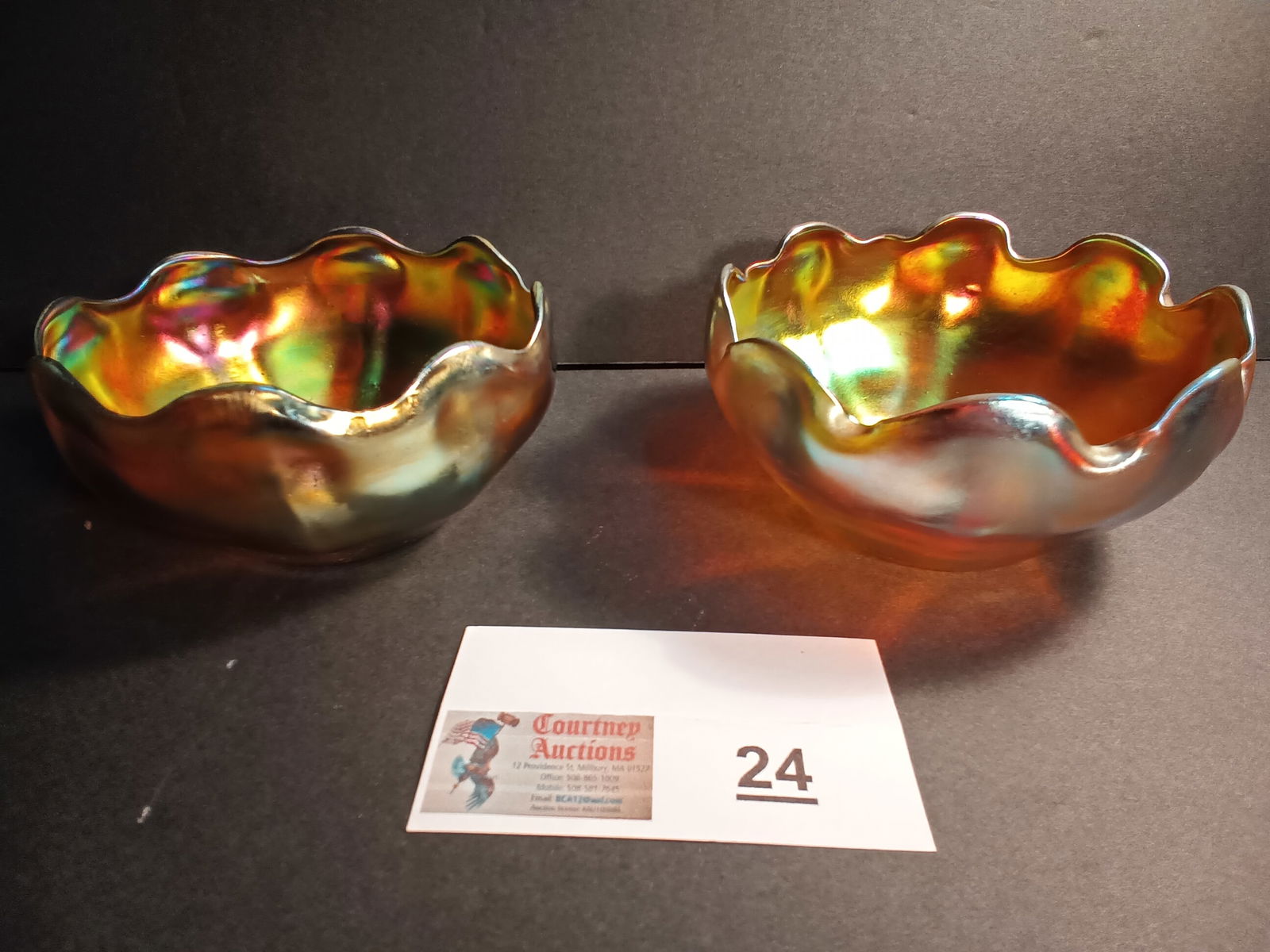 Vintage Real Signed LCT (louis Comfort Tiffany) Favile Art Glass Bowls, 2 pieces (1 of 7)