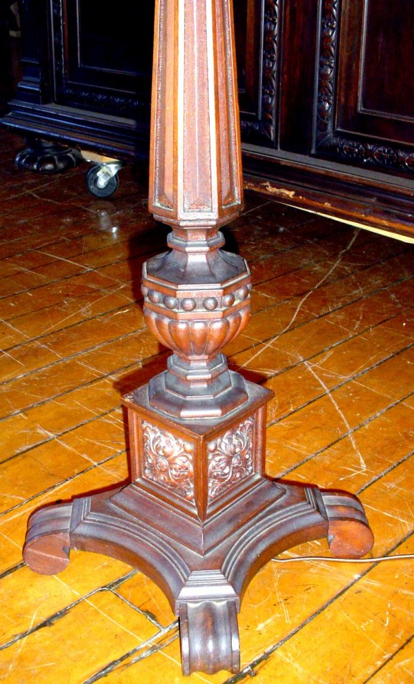 X LG WOOD ARTS & CRAFTS MISSION BENT GLASS LAMP 594 - 4
