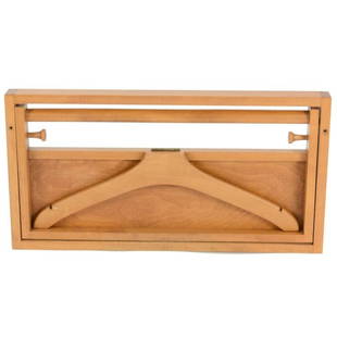 Wall Valet After Adam Hoff AND Poul Ostergaard in Teak: A wonderfully simple wall valet in teak. Highly functional, creative and fun personal stowage for the executive office or master bedroom. An enjoyable place to rest your coat, hat and keys at the end