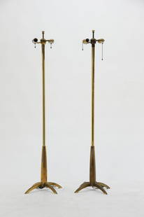 A Pair of Stiffel Floor Lamps after Tommi Parzinger: A pair of stiffel floor lamps inspired by Tommi Parzinger