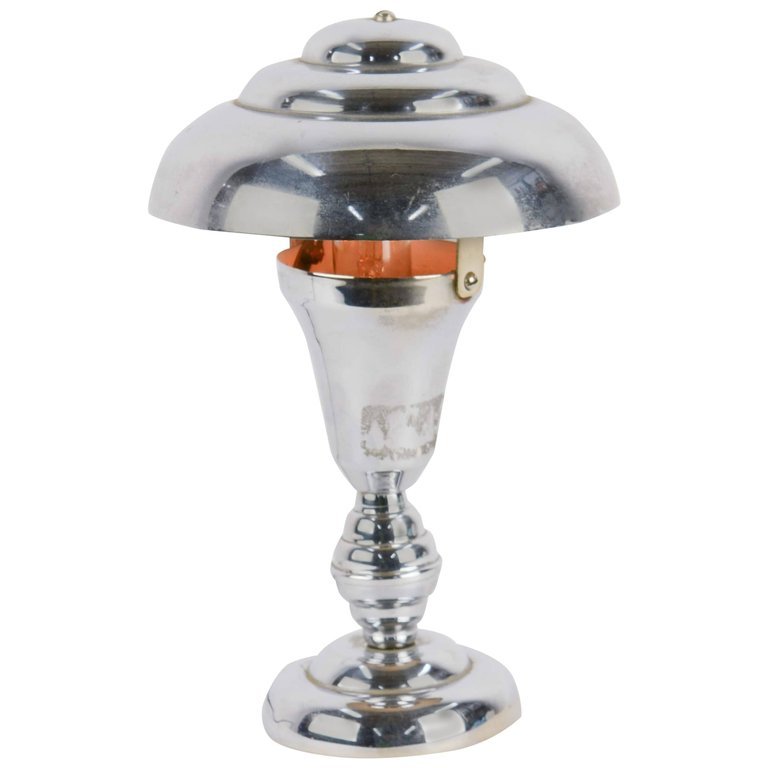 Petite Art Deco French Night Light with Swiveling Shade (1 of 6)