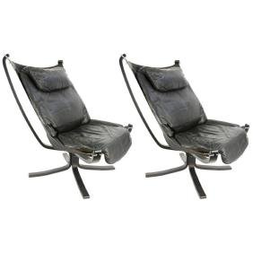 A Pair of Black Falcon Chairs by Sigurd Resell (1 of 8)