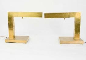 A Pair of Chapman Modernist Brass Desk Lamps (1 of 4)