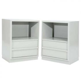 Gray Lacquered T.H. Robsjohn-Gibbings Nightstands (1 of 5)