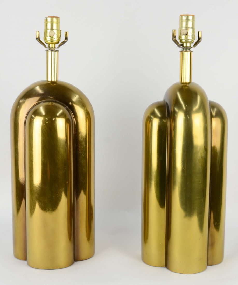 Monumental Brass Table Lamps After Pierre Cardin (1 of 3)