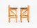 Set of Danish Rustic Modern Bar Stools with Green Seats - 4