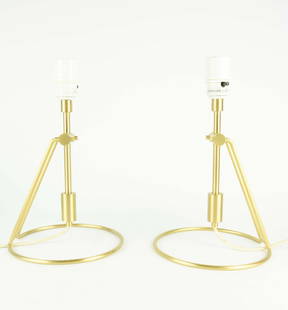 Pair of Lamps by Christian Hvidt for Le Klint: These well-engineered model 305 table lamps (or wall-hung scones) by Christian Hvidt for Le Klint are elegant and refined in form and function.Hvidt began his furniture and lighting design career in