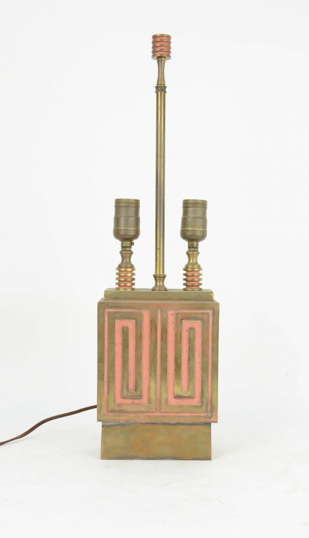 A Greek Motif Patina Brass Table Lamp (1 of 4)