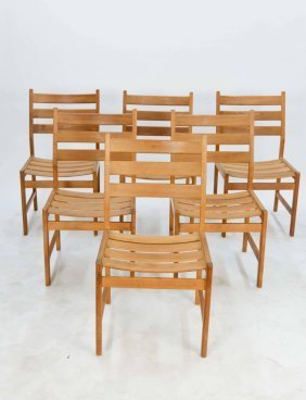 Set of 6 Kurt Ostervig Rustic Modern Oak Dining Chairs (1 of 2)