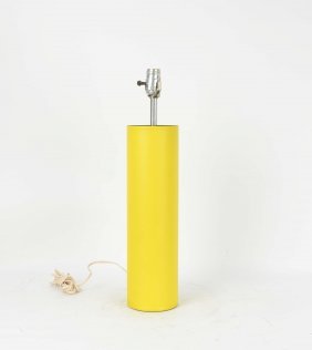 Canary Yellow Leather Wrapped Lamp Inspired by Hermes (1 of 3)