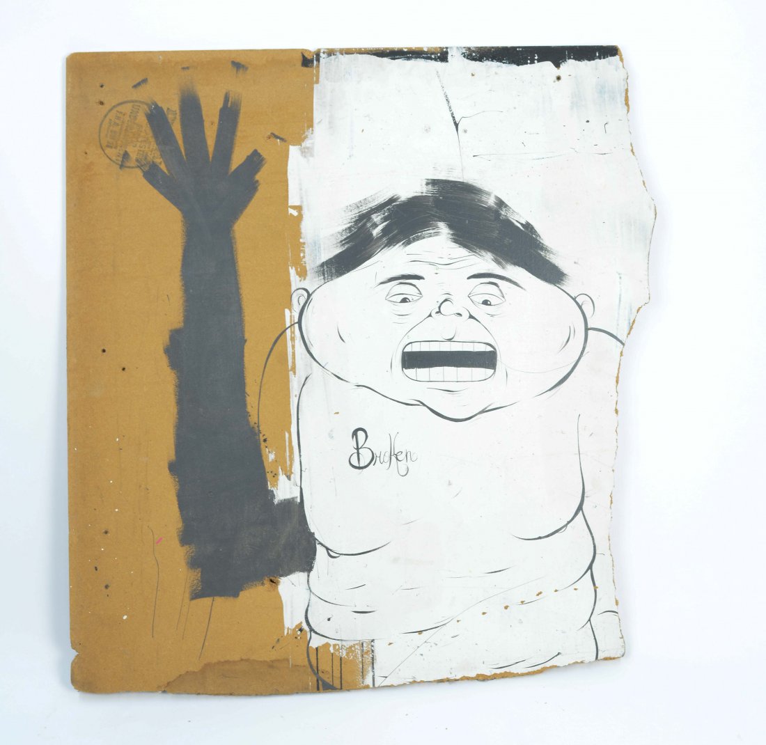 1980's Graffiti Artist Broken after Barry McGee: A wonderful 1980's Graffiti artist piece titled "Broken" in the school of deisgn of Twist aka Barry McGee and Daniel Clowes.