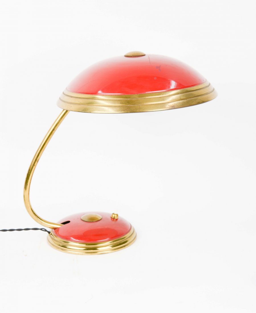 1930s Red and Brass German Art Deco by Helo Leuchten (1 of 5)
