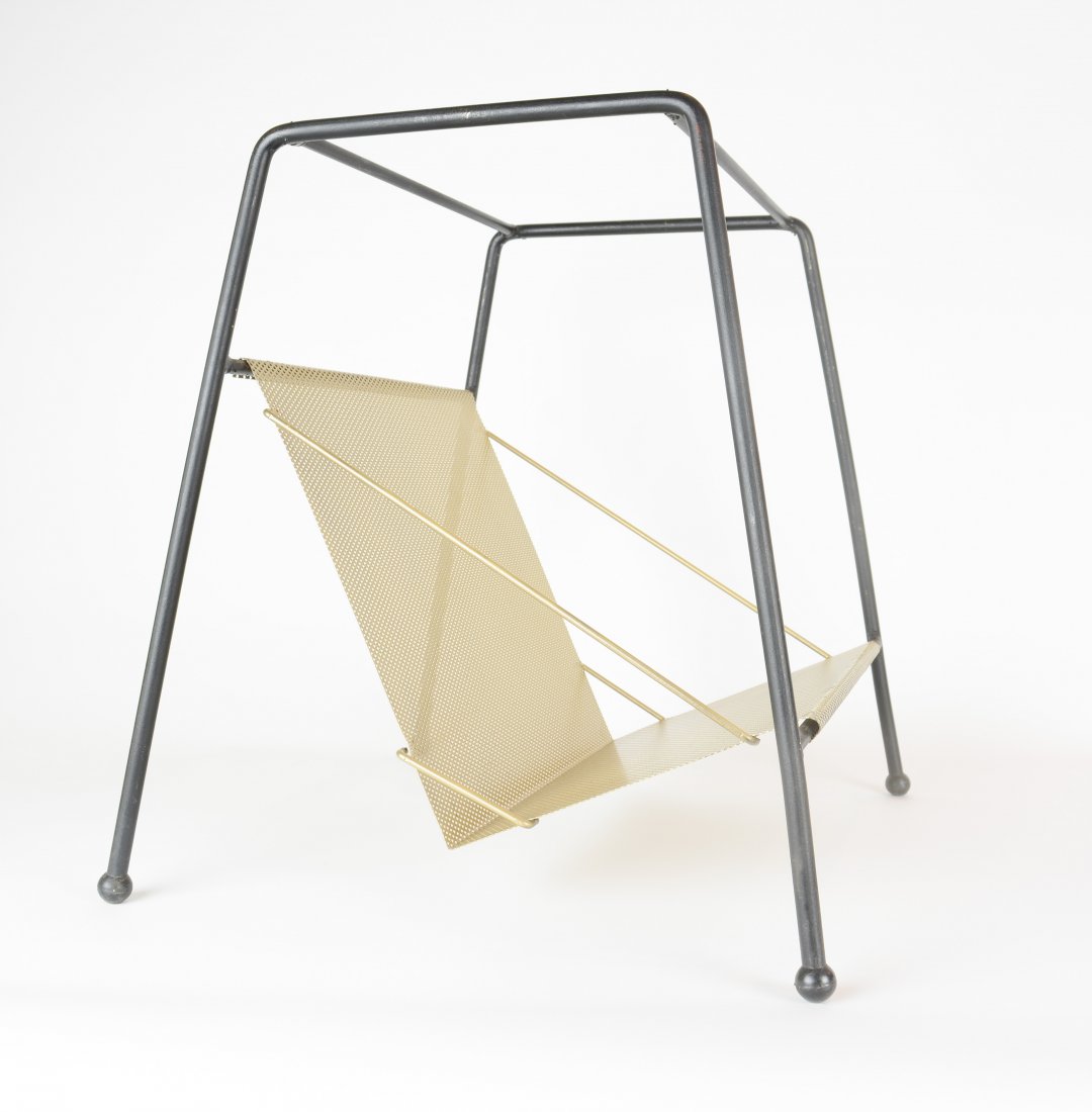 California Modernist iron Perforated Magazine Stand (1 of 3)