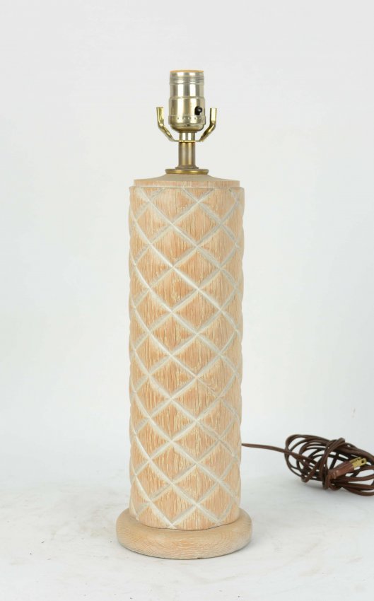 A French Cerused Oak Table Lamp with Quilted Patterning (1 of 3)