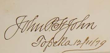 John Pierre St John Signature - Politician / Soldier (1 of 2)