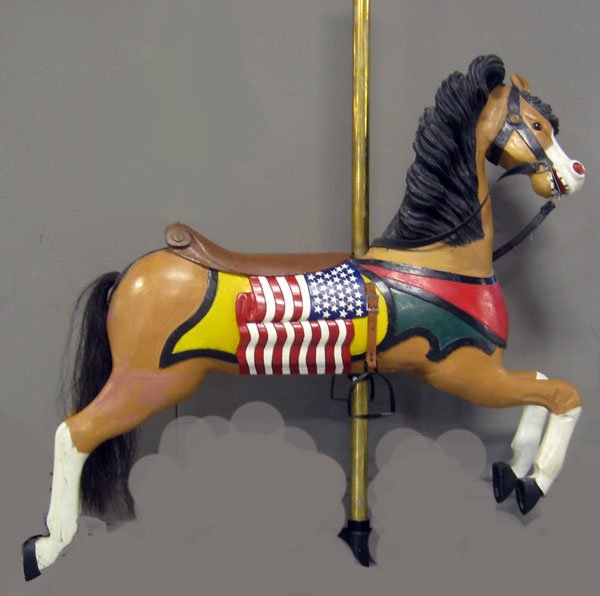 124: Parker carousel horse. Carved C.W. Parker carousel