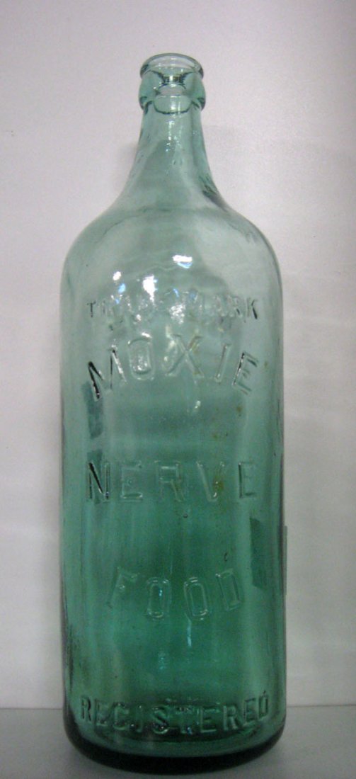 Bottle, ''Moxie Nerve Food''. Ca 1910. Appropriate: Bottle, ''Moxie Nerve Food''. Ca 1910. Appropriate age wear. $20-40