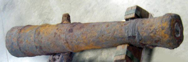 Spanish ship's iron cannon. Early 1700's recovered off : Spanish ship's iron cannon. Early 1700's recovered off the coast of Florida by Mel Fisher prior to 1976 and purchased by the consignor's father in Key West, Florida. The cannon was on a Spanish