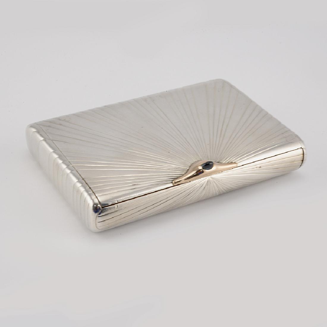 A Russian circa 1910 silver cigarette case (1 of 5)