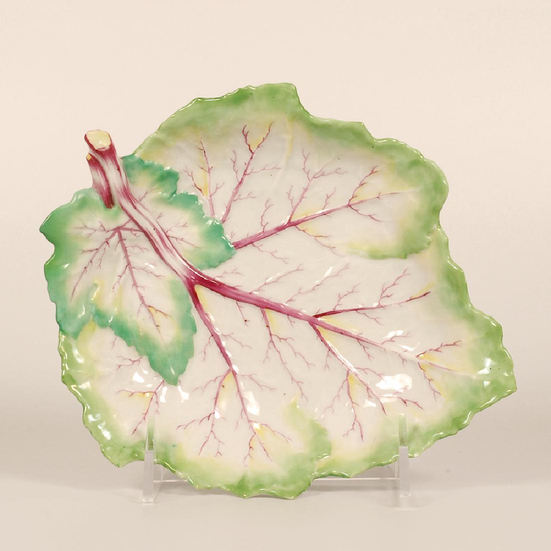 KPM Potemkin Service porcelain leaf plate, ca1775 (1 of 5)