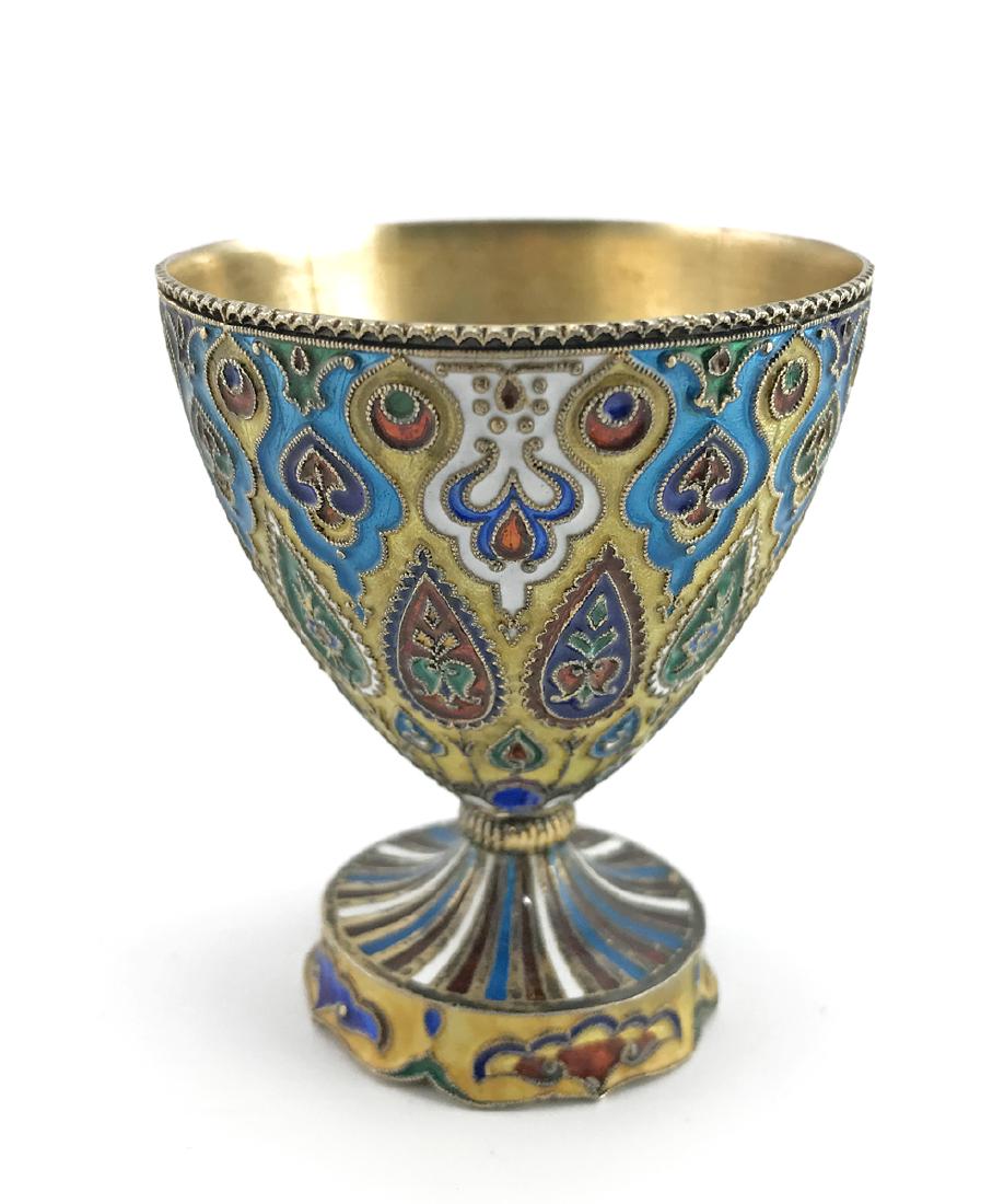 A Continental (Austrian?) cloisonne enamel zarf (1 of 3)