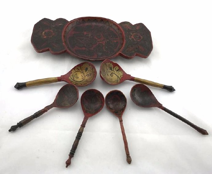 A group of Antique Khokhloma wares (1 of 1)