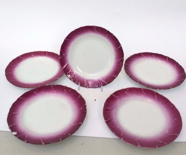 5 Russian I.E. Kuznetsov porcelain dessert plates (1 of 3)