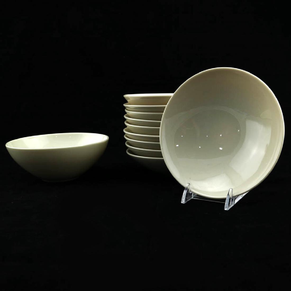Eva Zeisel, 11 Museum Service Bowls: Eva Zeisel, a group of eleven Bowls from the Museum Service, including nine Fruit Bowls and two Cereal Bowls, Castleton China, New Castle, PA, designed 1942-1943. All unmarked. Fruit Bowls dia. 5 1/4