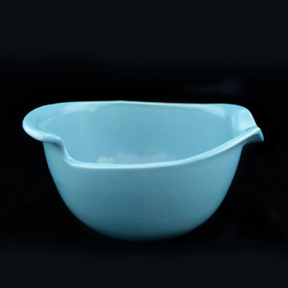 Eva Zeisel, Town & Country Mixing Bowl: Eva Zeisel, a Mixing Bowl in Dusk Blue glaze, Town and Country, Red Wing Potteries, Red Wing, Minnesota, designed 1947. 5 x 8 1/4 x 9 1/2 in. (12.7 x 21 x 24.1 cm). 1620-316 On this line, see Merri Vi