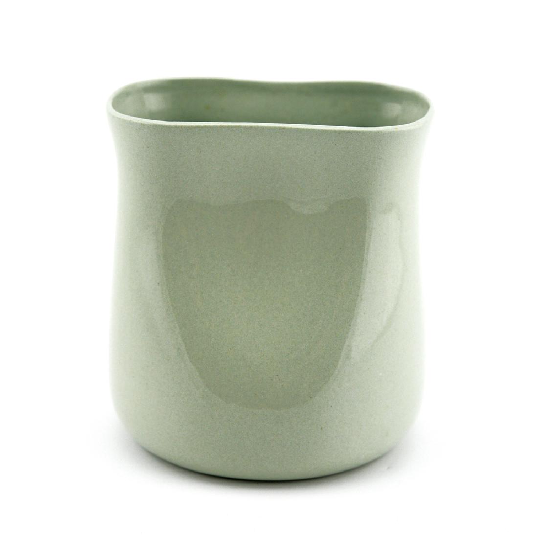 Eva Zeisel, Rare Riverside Vase in Avocado Green (1 of 4)