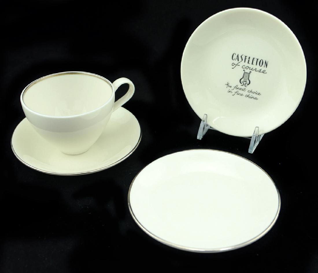 Eva Zeisel, 2 Museum Service Coasters & Cup: Eva Zeisel, a group of two Coasters and an After Dinner demitasse coffee cup from the Museum Service, Castleton China, New Castle, PA, the shapes designed 1942-1943, the forms slightly redesigned for