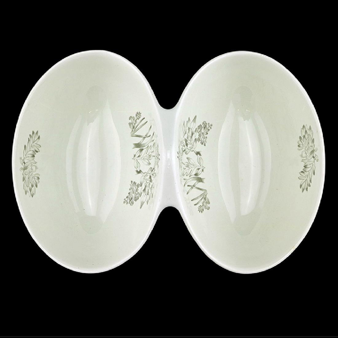 Zeisel Hallcraft Century Double Vegetable Dish: Eva Zeisel, a Double Vegetable Dish with Garden of Eden decoration, the underside stamped Eva Zeisel Century Hallcraft, Hallcraft Century, Hall China Company, East Liverpool, Ohio, 1956. Earthenware.