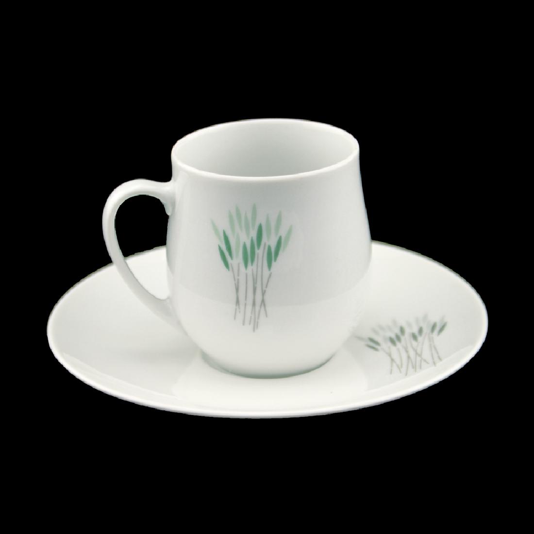 Zeisel Rosenthal Child's Cup & Cup/Saucer: Eva Zeisel, a rare and charming baluster-form child's Cup with an illustration of a flying turtle after a design by Raymond Peynet (1908-1999), Thomas, Rosenthal AG, designed 1957-1958. The underside