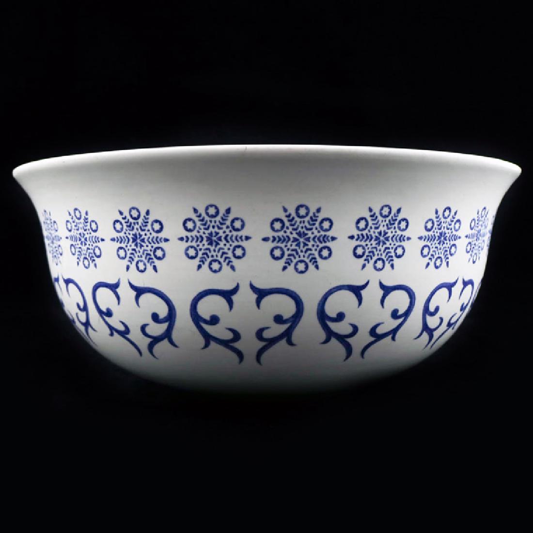 Zeisel Schmid Stratford Serving Bowl: Eva Zeisel, a Serving Bowl, Stratford pattern decoration, Schmid Ironstone, NKT Schmid, Matto City, Japan, 1964. Ironstone with matte glaze. Standard black mark on underside of Bowl. Height: 3 3/4 in.