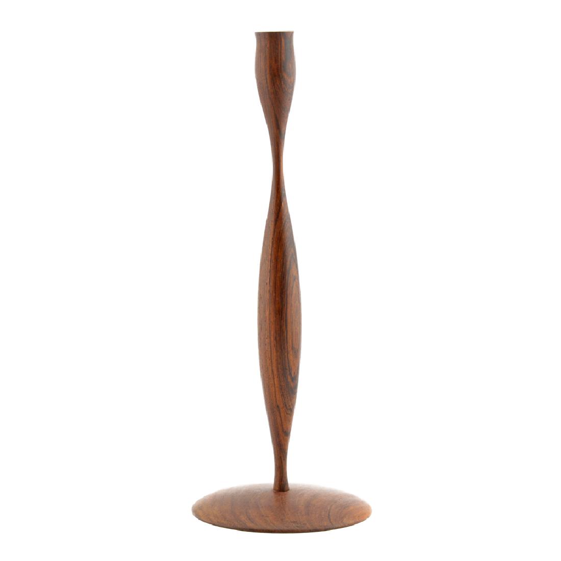 Very Rare Zeisel Salisbury Artisans Candlestick: Eva Zeisel, an extremely rare turned wood Candlestick, Salisbury Artisans, Salisbury, CT, 1951. The underside with burned marks RSalisbury Artisans Salisbury, Conn. Height: 13 1/2 in. (34.3 cm); dia.