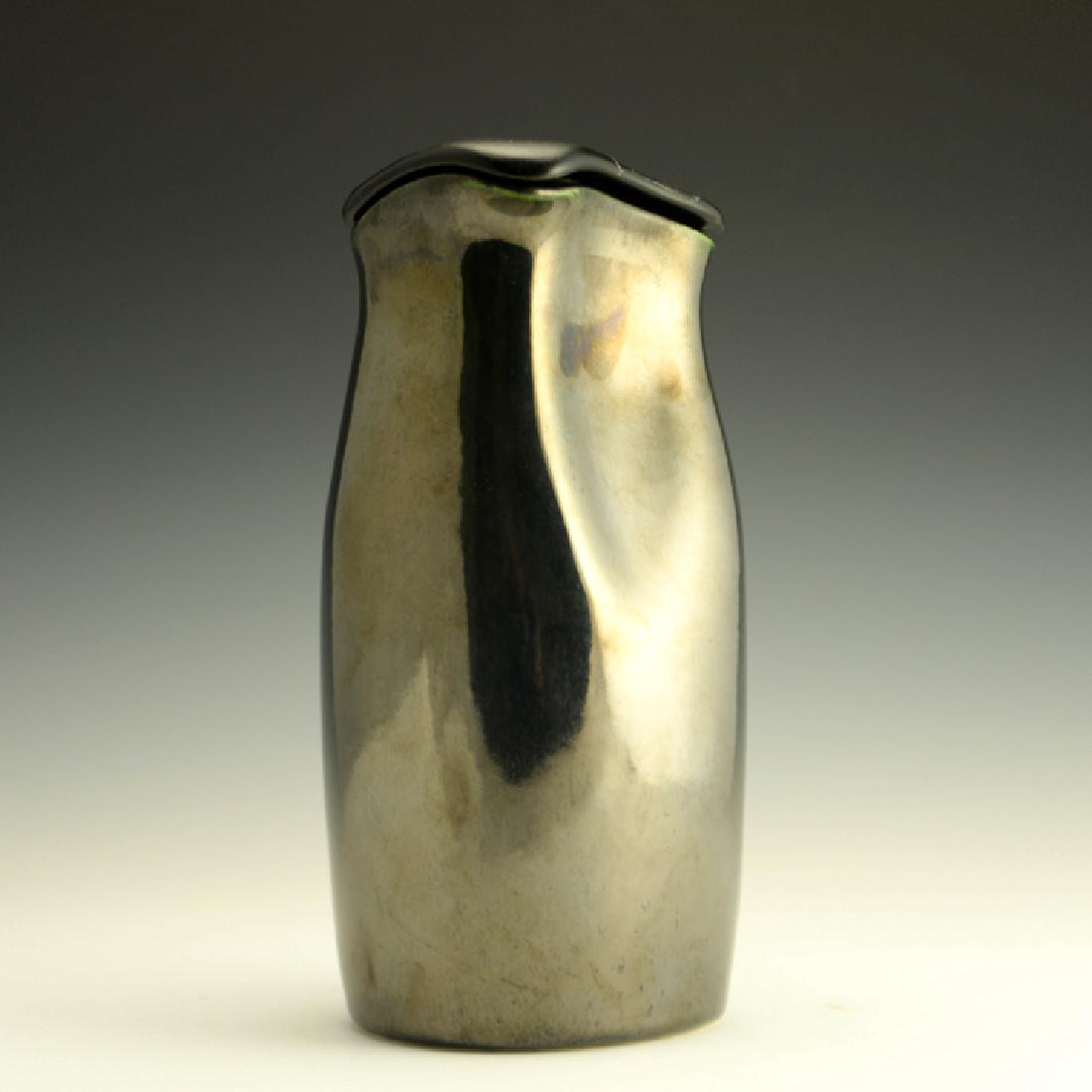 Zeisel OC Ice Box Pitcher (1999): Eva Zeisel, a lidded Icebox Pitcher based on a 1954 Hallcraft kitchenware design, inscribed EZ OC 99 on the underside, Bret Bortner for the Orange Chicken Gallery, 1999. Glazed terracotta. H. 8 in. (2