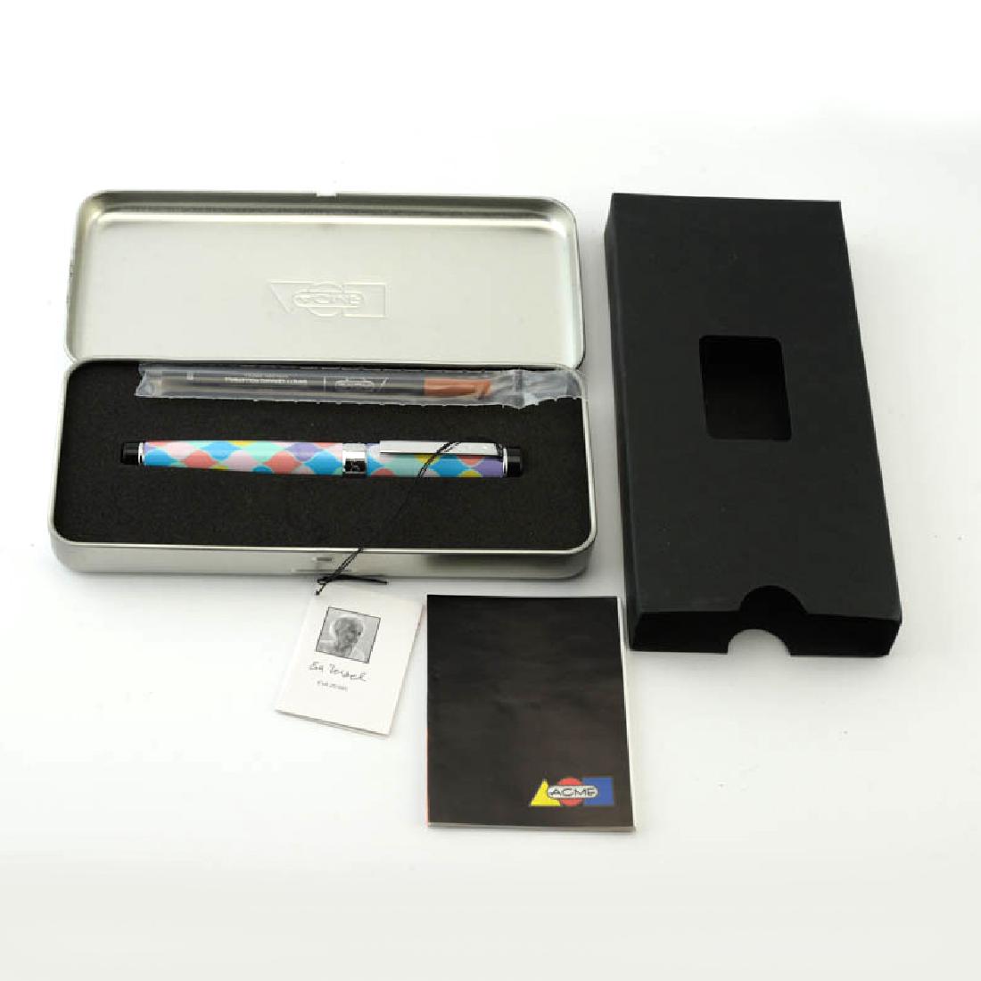 Zeisel Acme Spring Roller Ball Pen (2006): Eva Zeisel,"Spring" Roller Ball pen, designed 2006, produced until May 2016. Contained in original Acme Studios fitted aluminum box lined with grey foam, includes Acme Studios pamphlet on Zeisel and o