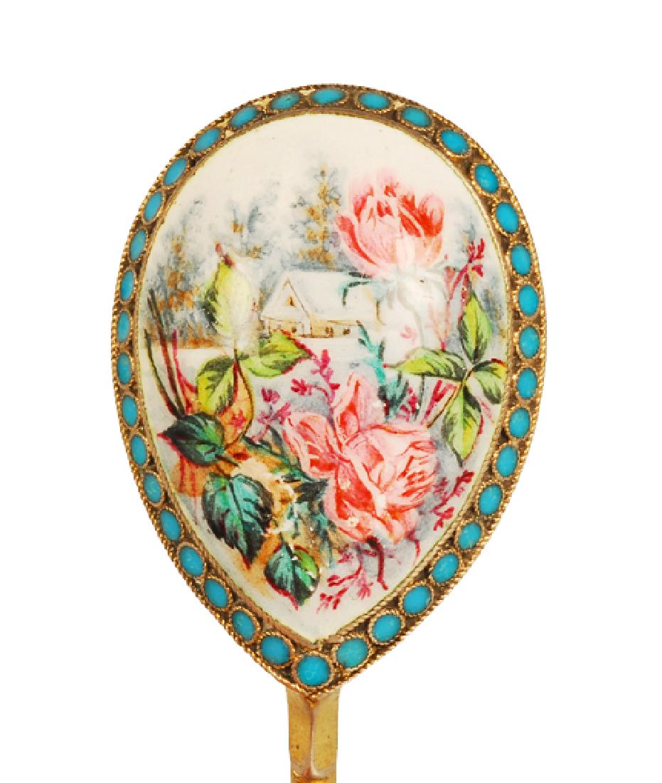 Saltykov cloisonne & pictorial enamel spoon (1 of 4)