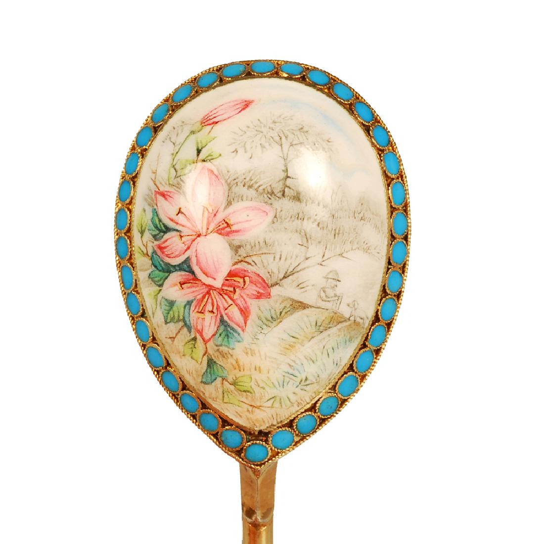 Saltykov cloisonne & pictorial enamel spoon (1 of 4)