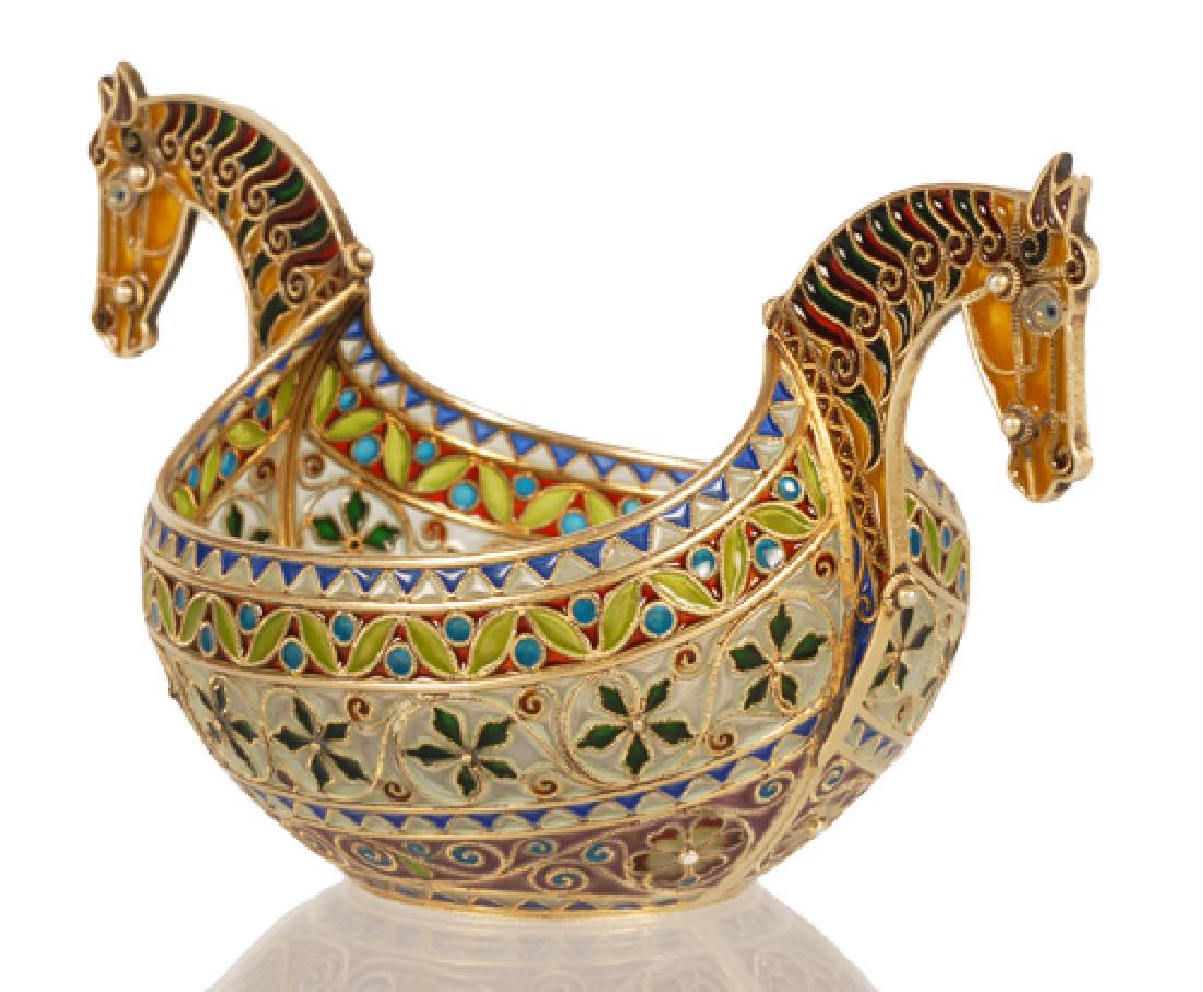 Marius Hammer plique-a-jour horsehead bowl (1 of 5)