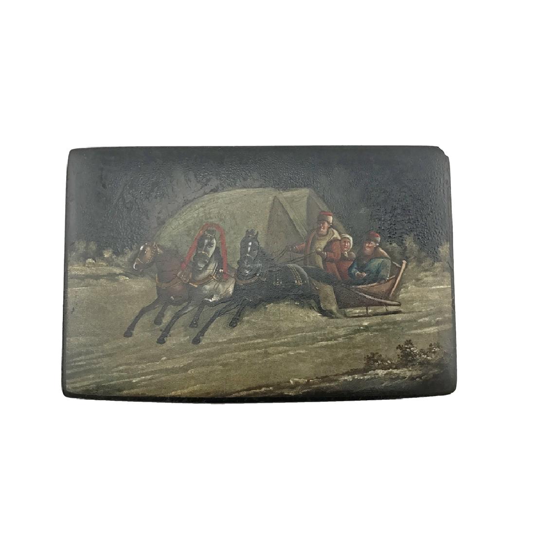 A Russian lacquer box, circa 1900 (1 of 4)