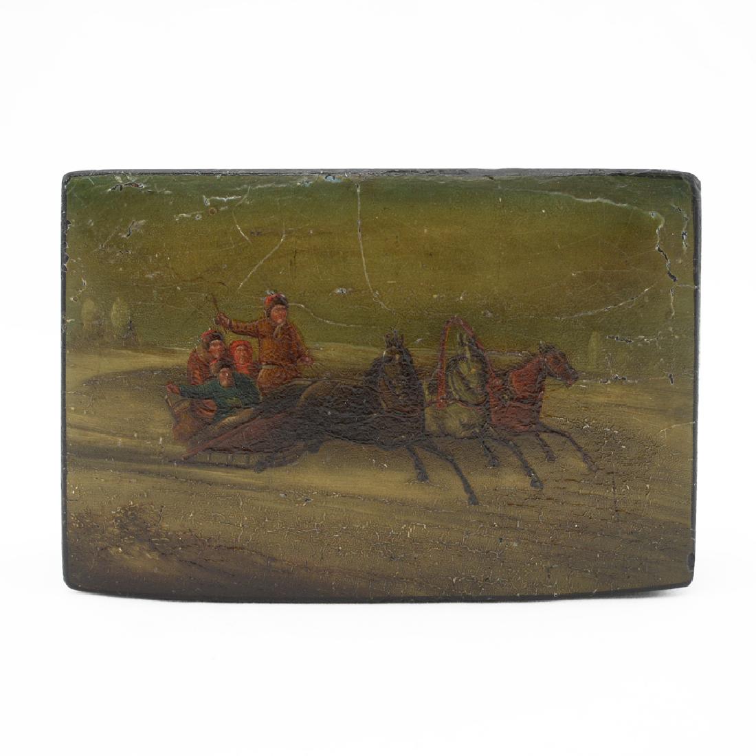 A Russian lacquer table box, ca1900 (1 of 4)