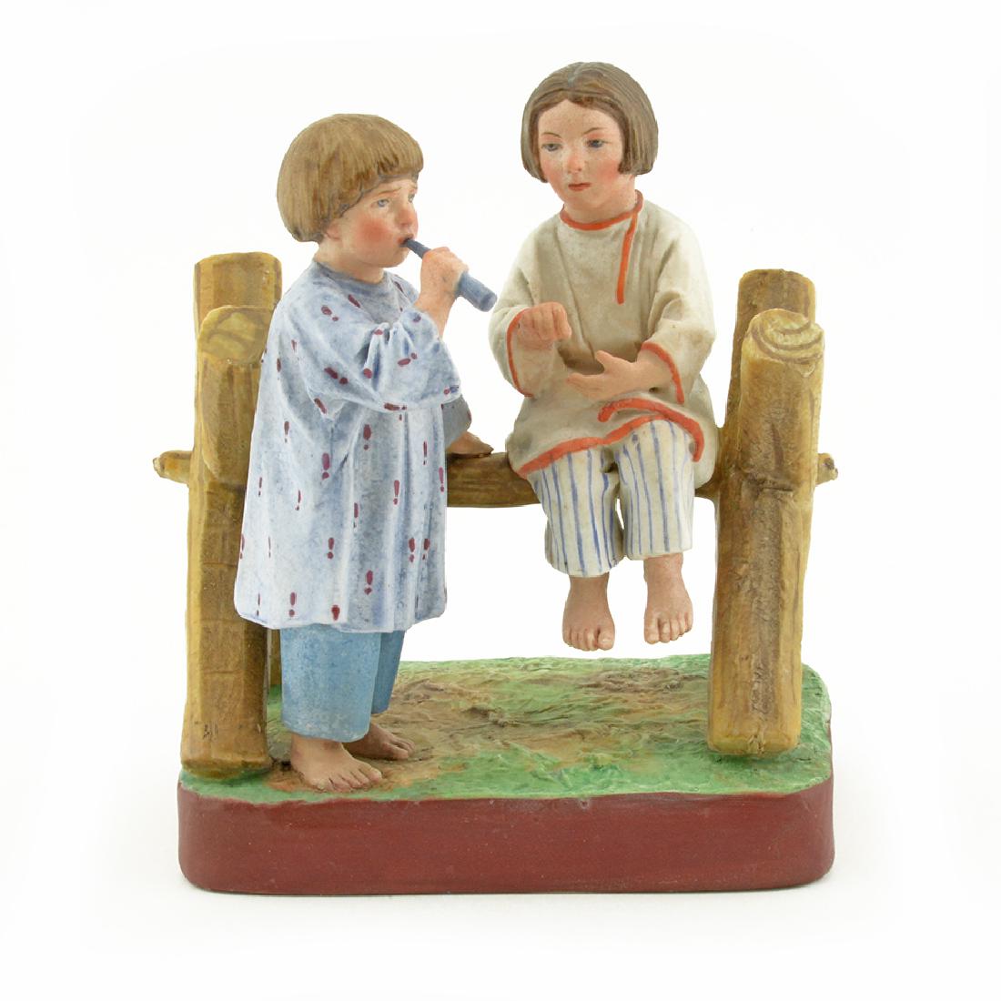 Russian porcelain peasant children group (1 of 6)