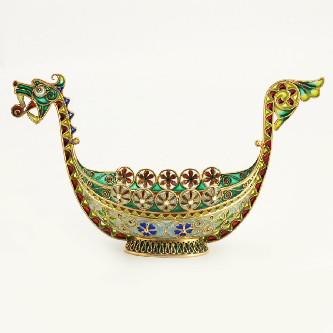 Norwegian plique-a-jour Viking boat (1 of 6)