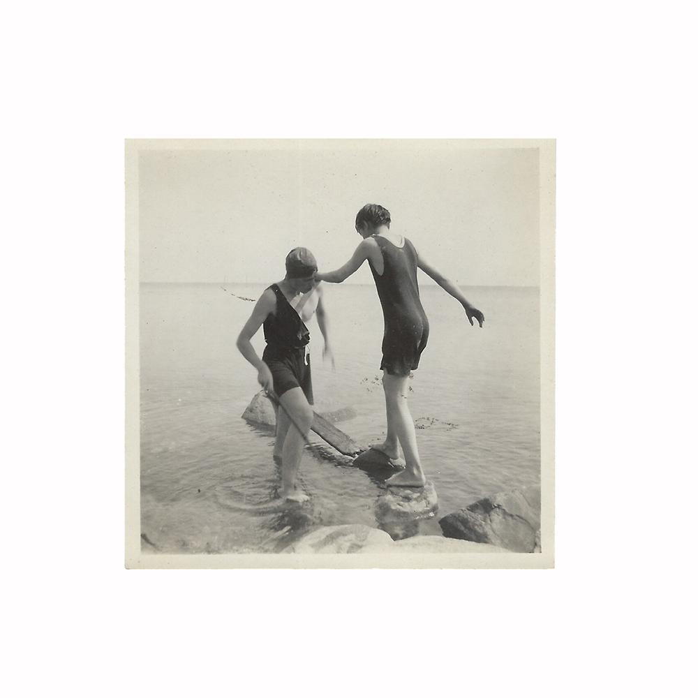 Photo of two boys in swim suits, circa 1930s: Photo of two boys in swim suits, circa 1930s (Grand Duchess Olga's sons)? Dimensions: 3 1/2 x 3 3/8 in.