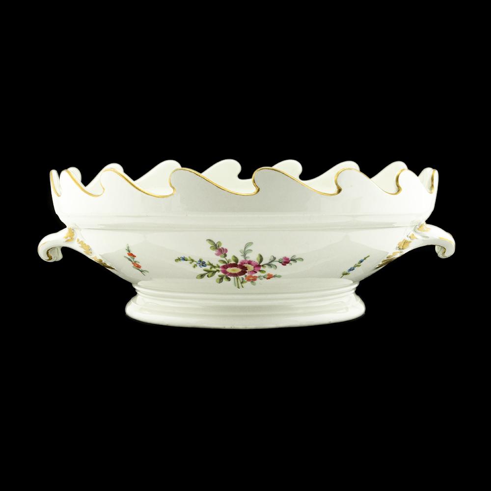 Russian verriere from the Everyday Service: A Russian porcelain verriere (wine glass cooler) from the Everyday Service, Imperial Porcelain Factory, St. Petersburg, late 18th century. Ordered by Catherine II and decorated with bouquets of flower